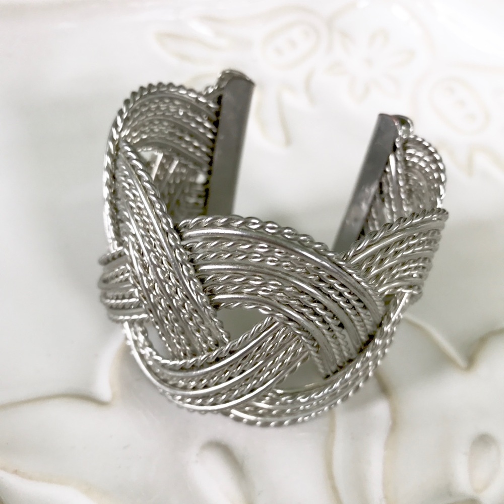 Express | braided metal cuff bracelet